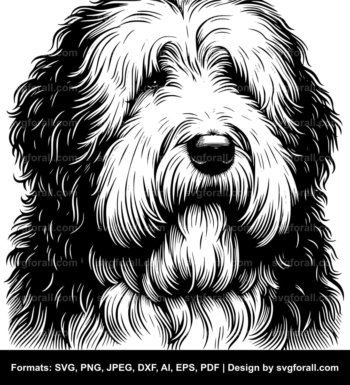 Old English Sheepdog Dog SVG Design