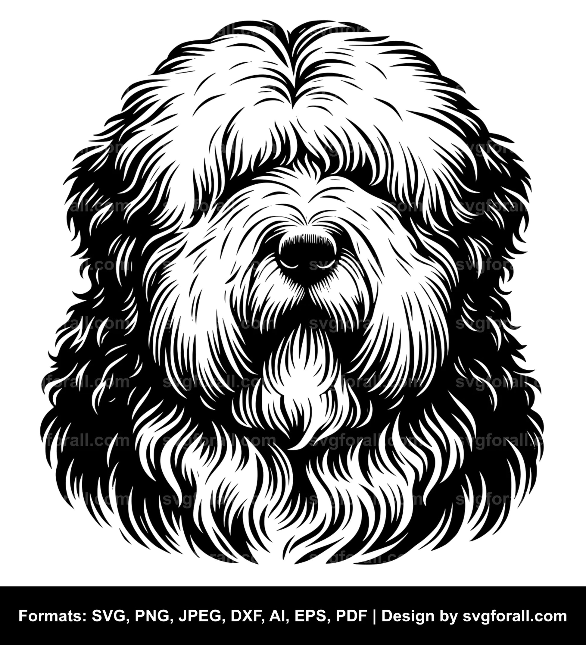 Old English Sheepdog Dog SVG PNG