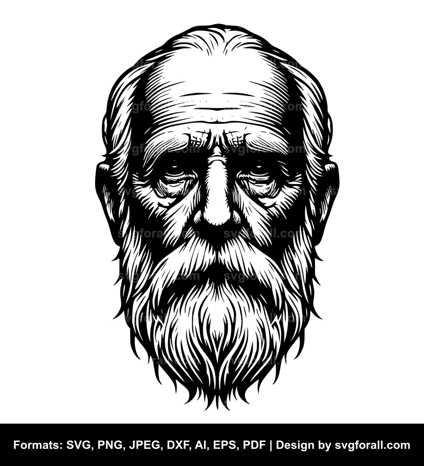 Old Man Face SVG