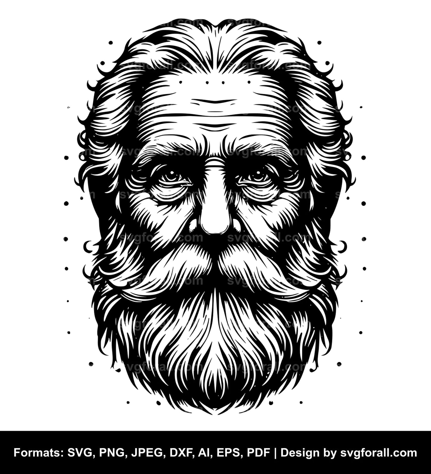 Old Man Face SVG File