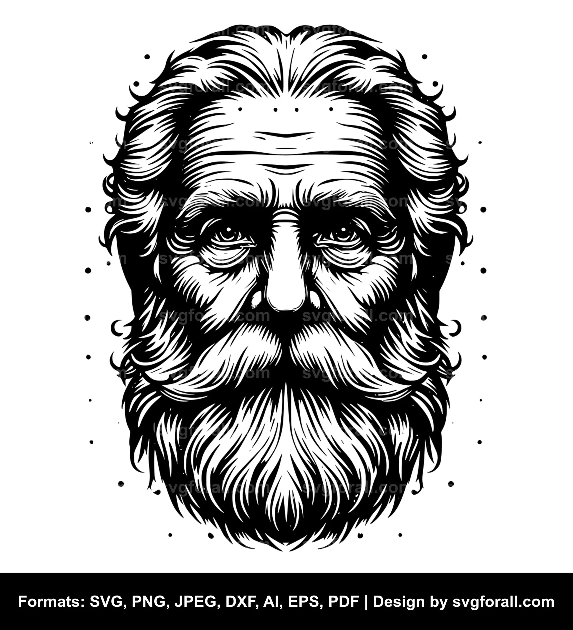 Old Man Face SVG File