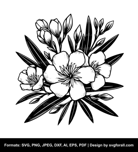 Oleander Flower Cricut SVG