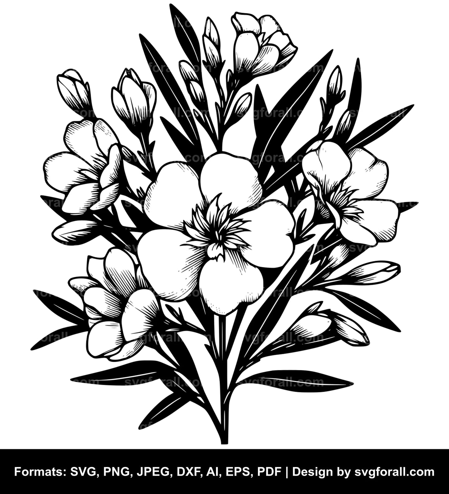 Oleander Flower SVG