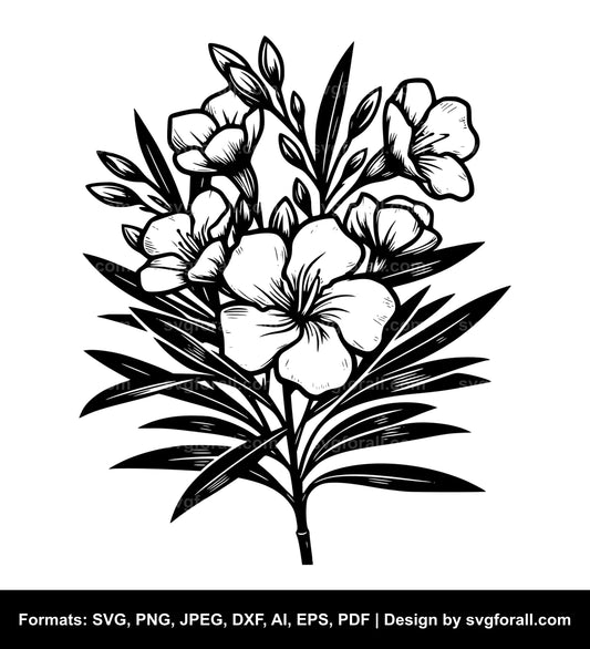 Oleander Flower SVG Design