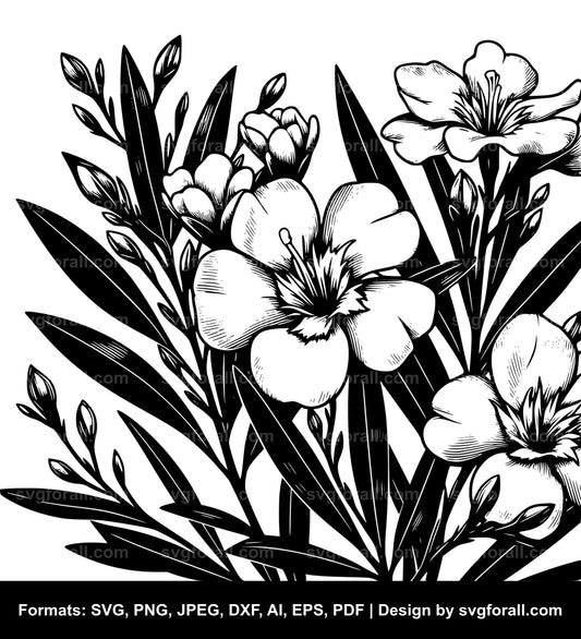 Oleander Flower SVG File