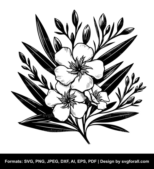 Oleander Flower SVG PNG