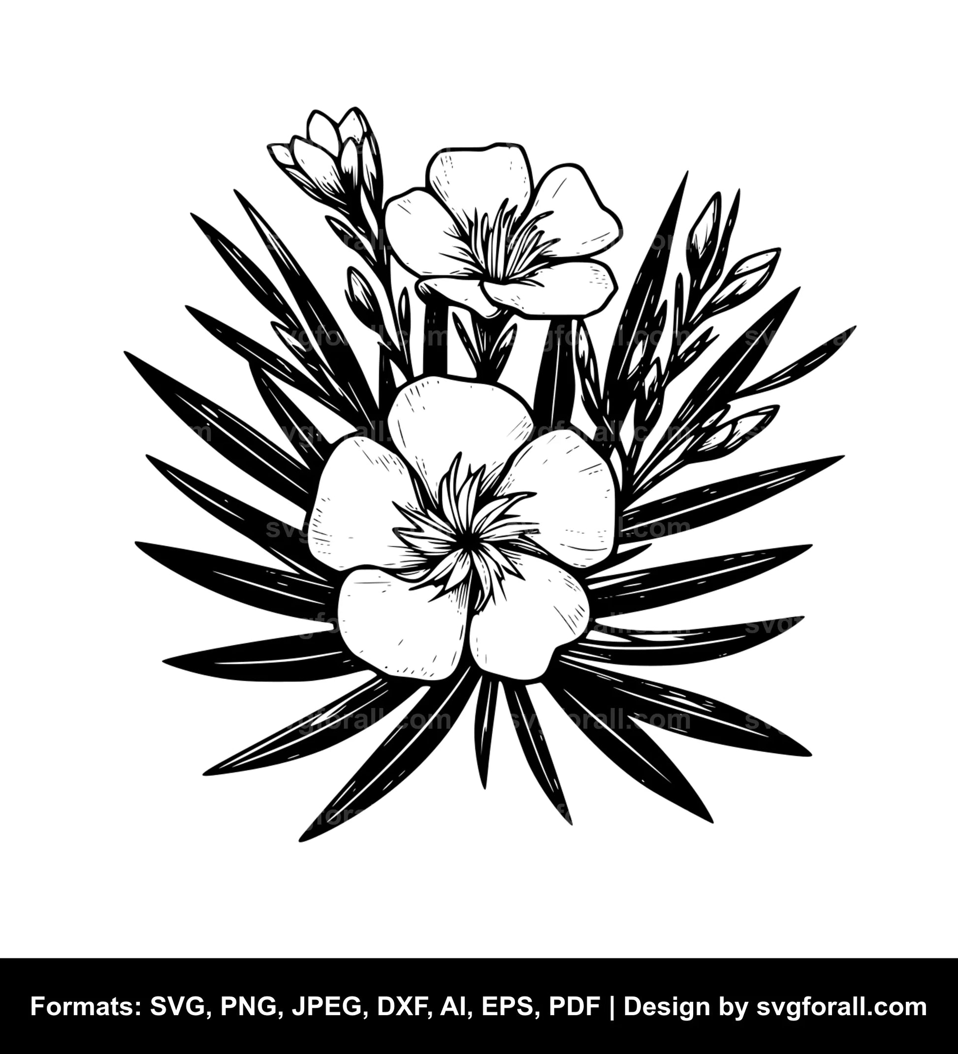 Oleander Flower Vector SVG