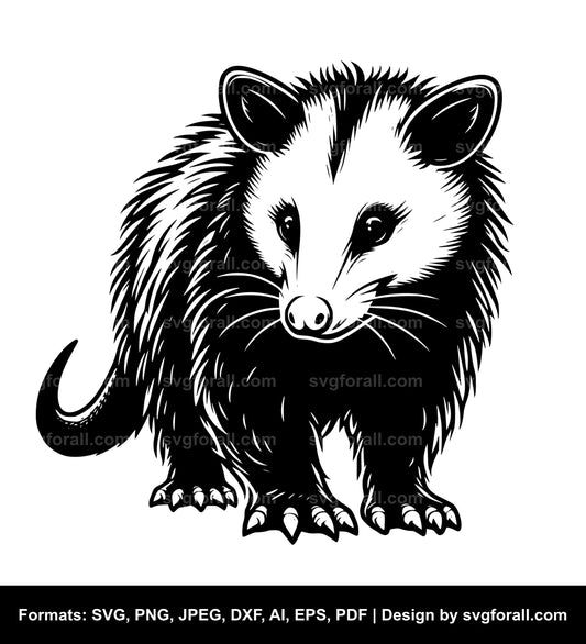 Opossum Black SVG