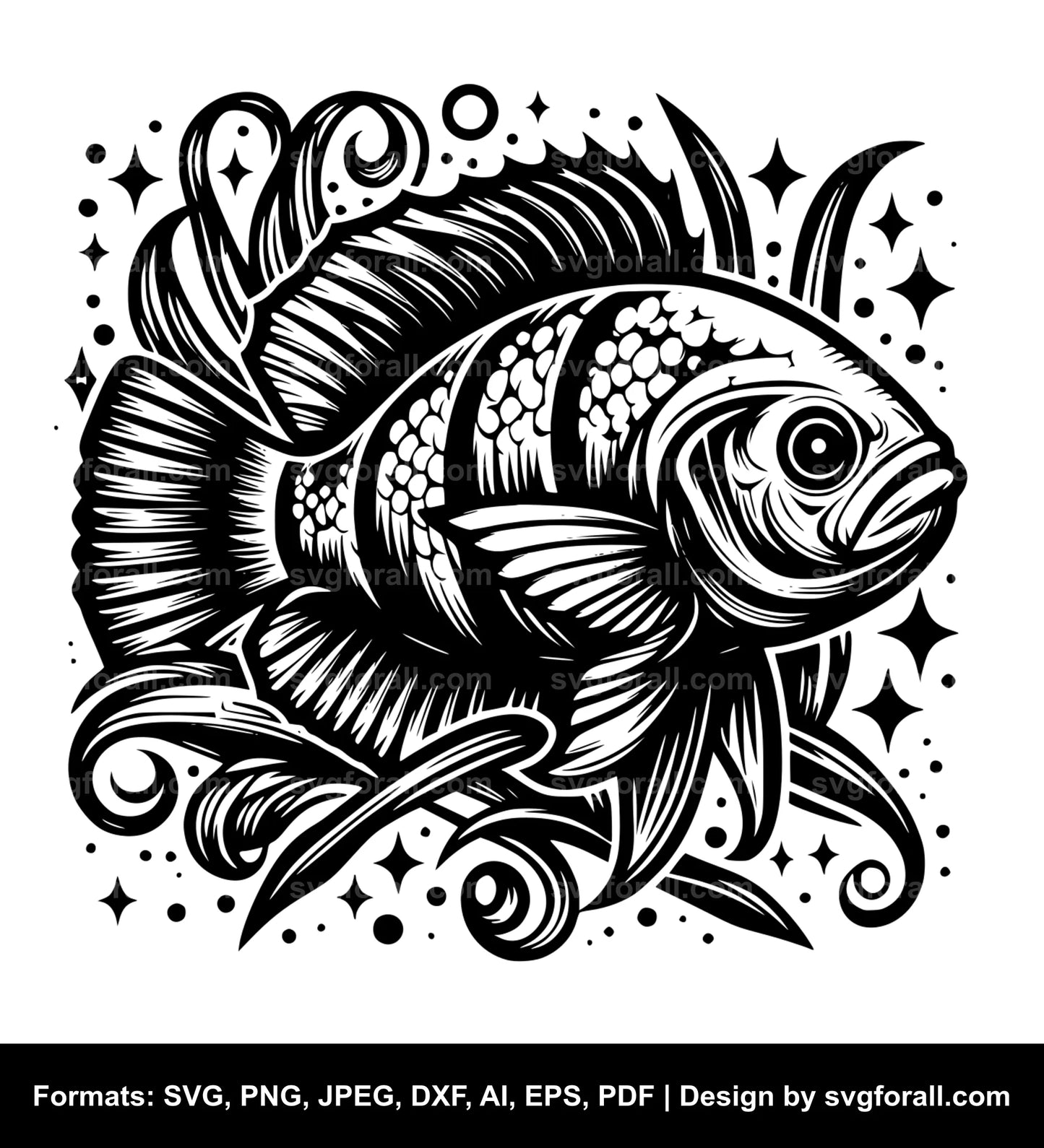 Oscar Fish Black SVG