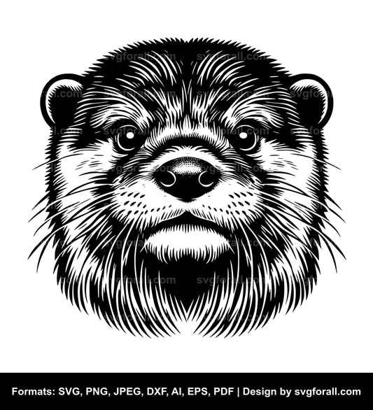 Otter Face SVG