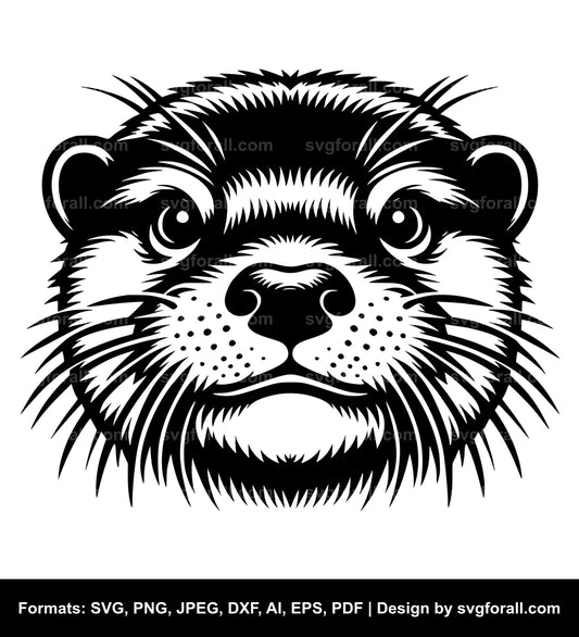 Otter Face SVG Design