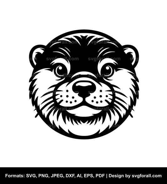 Otter Face SVG File