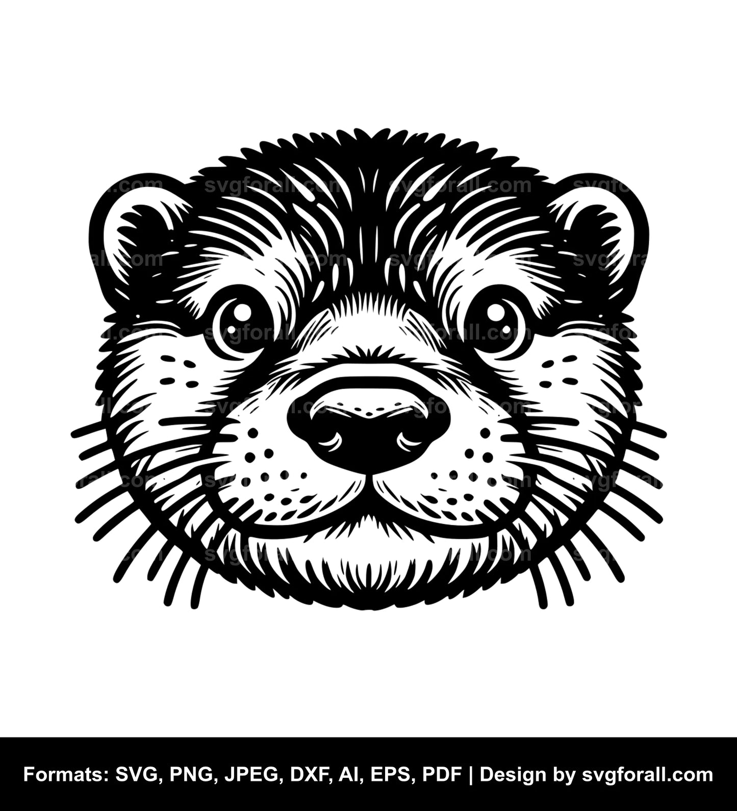 Otter Face SVG Vector