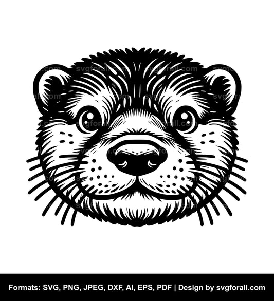 Otter Face SVG Vector