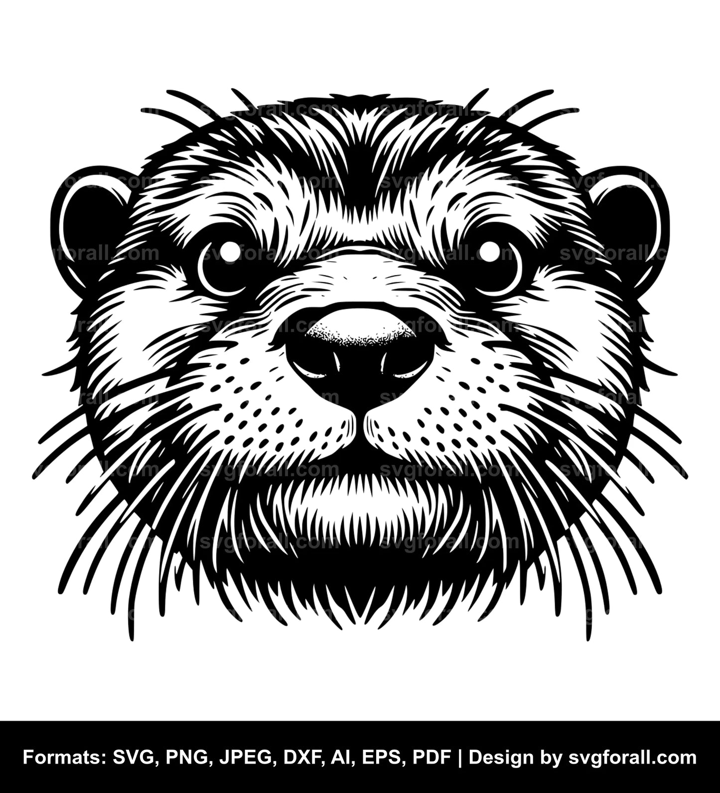 Otter Face Vector SVG