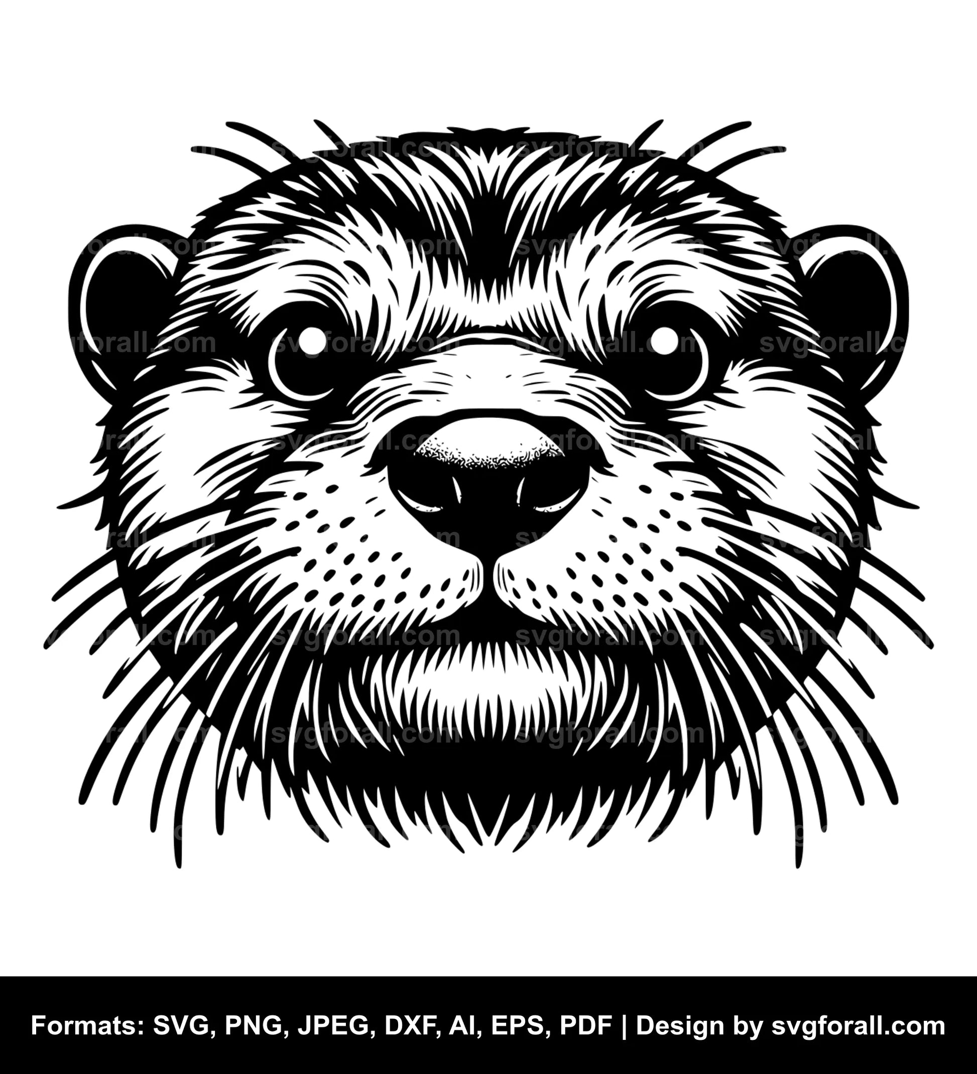 Otter Face Vector SVG