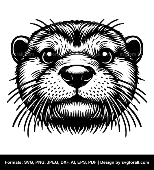 Otter Face Vector SVG