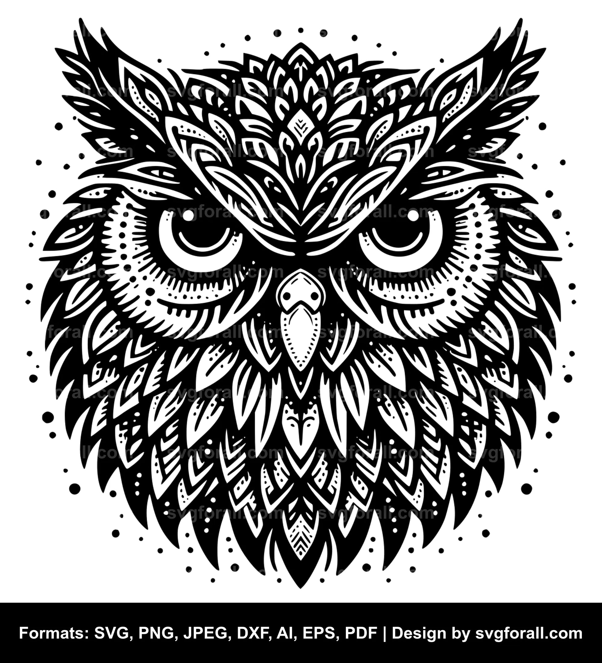 Owl Face SVG File