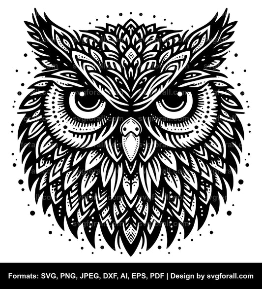 Owl Face SVG File