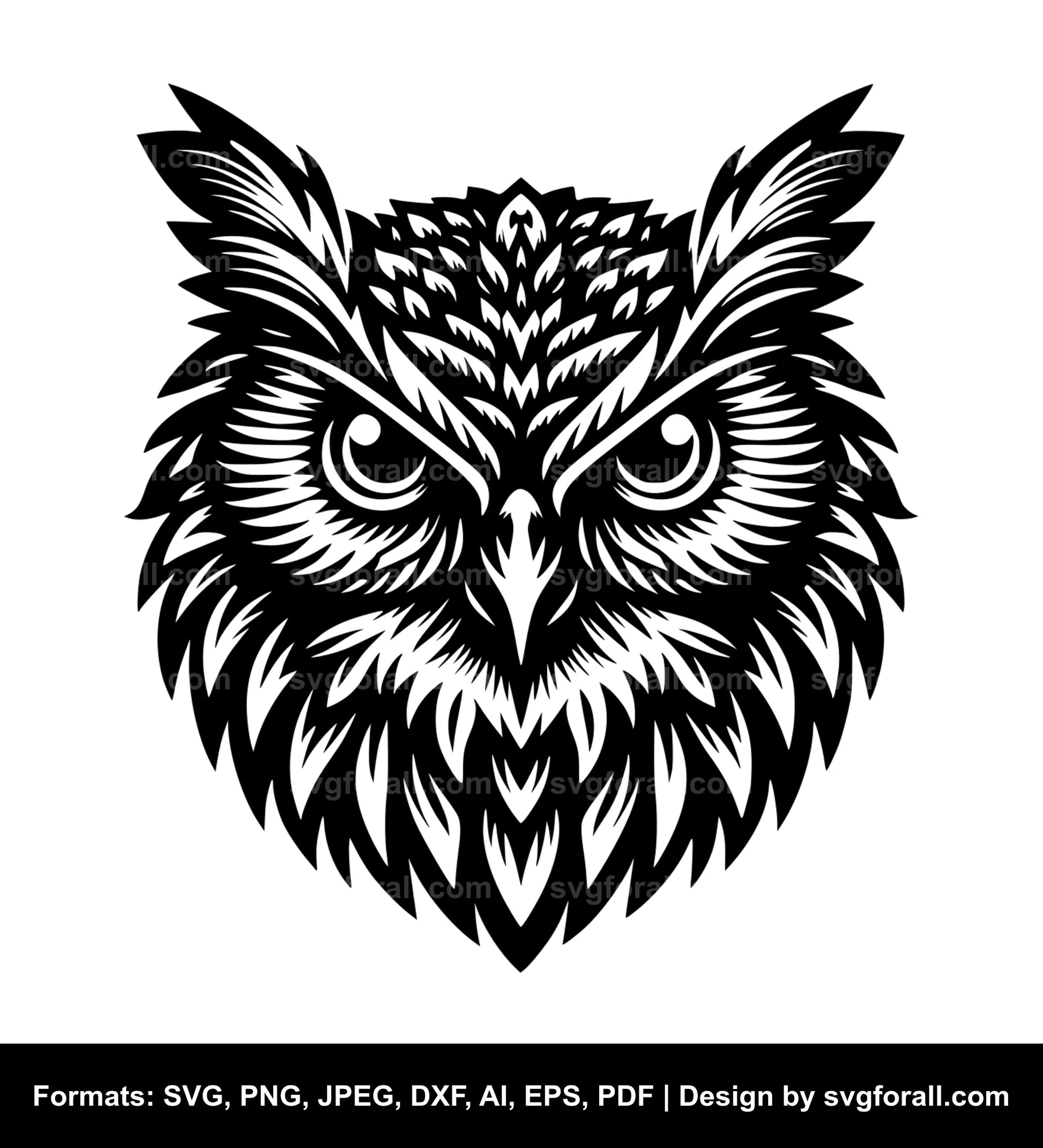 Owl Face SVG Vector