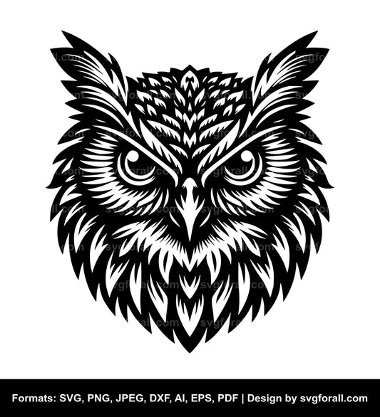 Owl Face SVG Vector