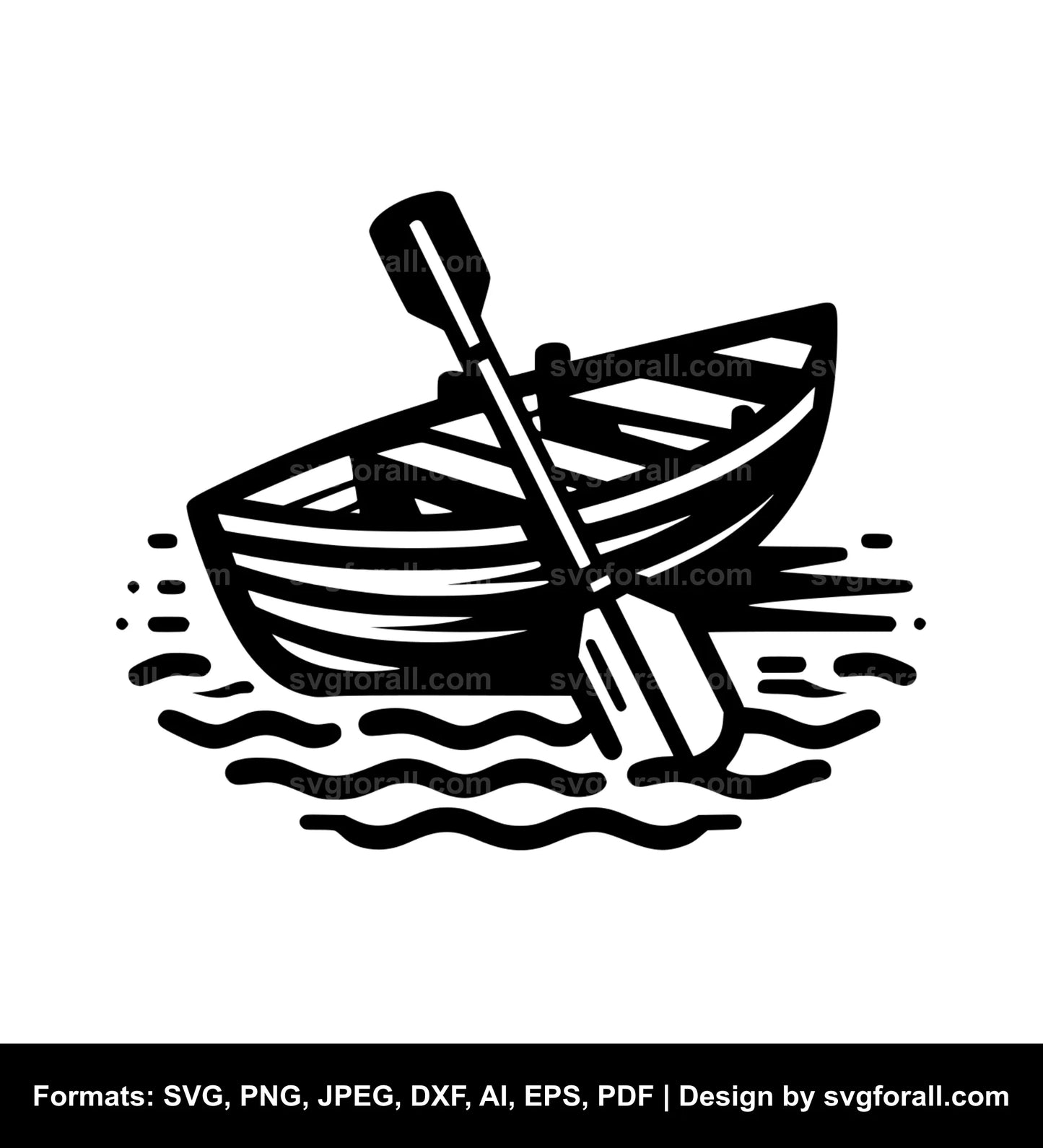 Paddle Boat Black SVG