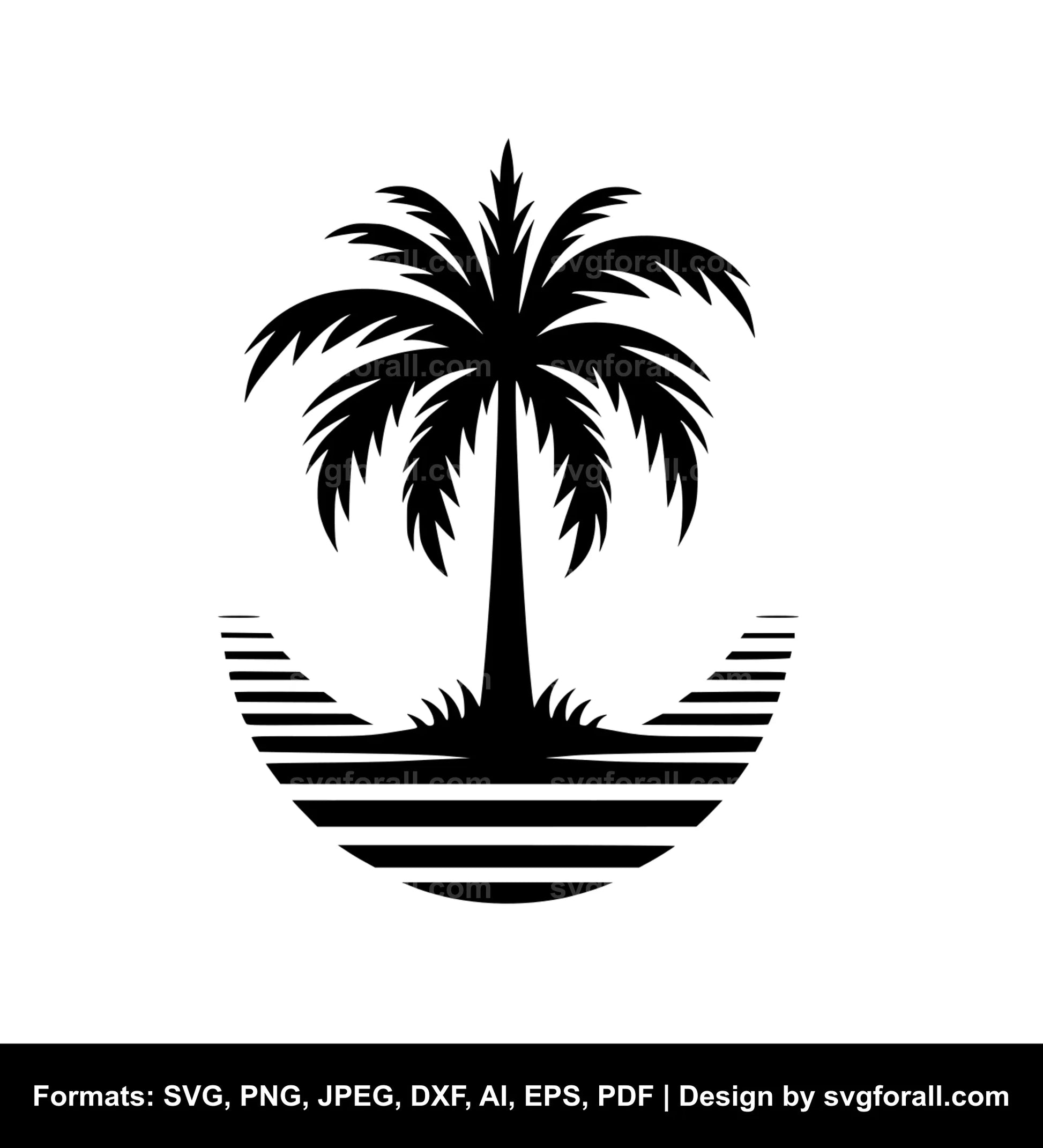 Palm Tree Black SVG