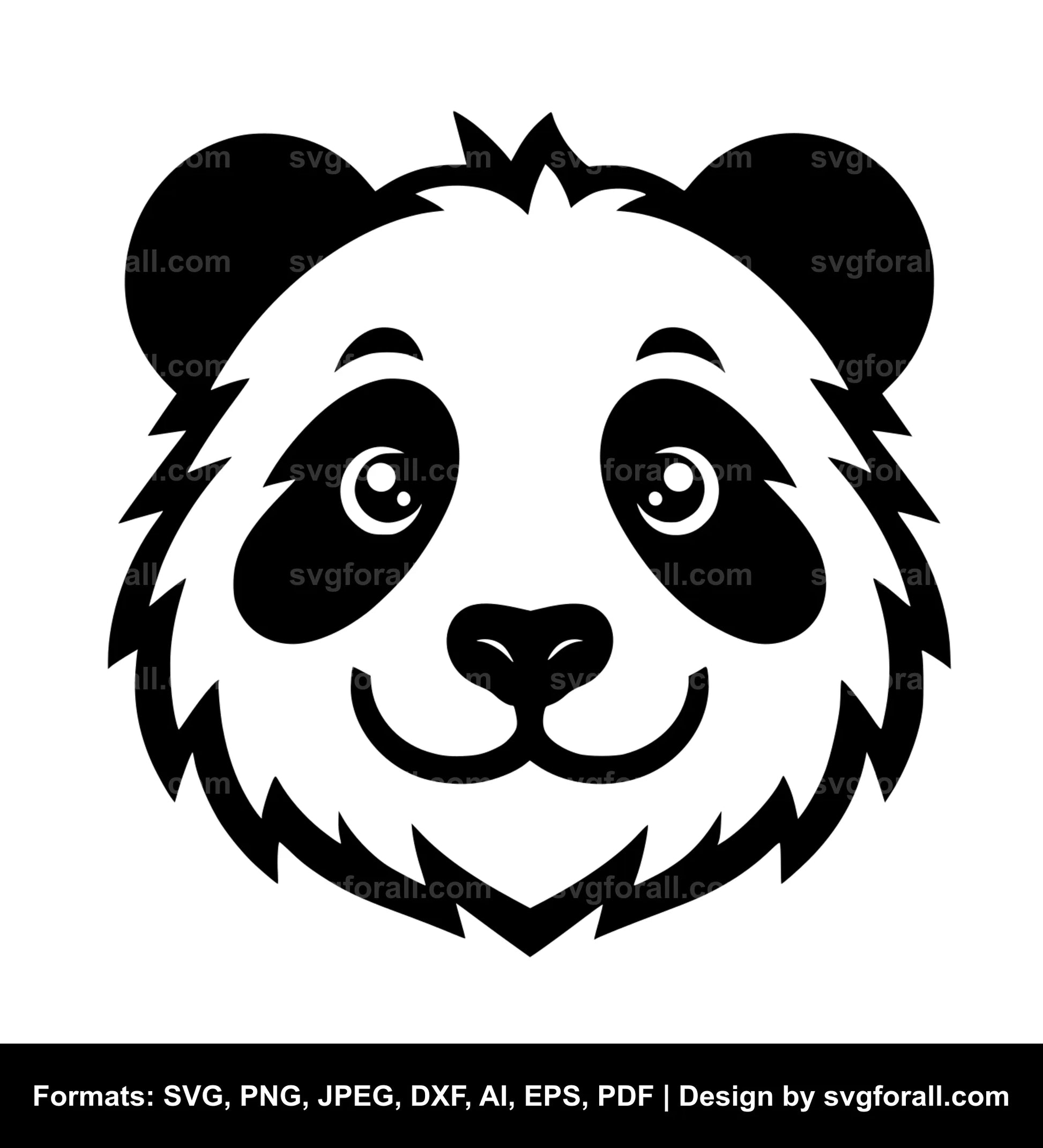 Panda Face SVG File