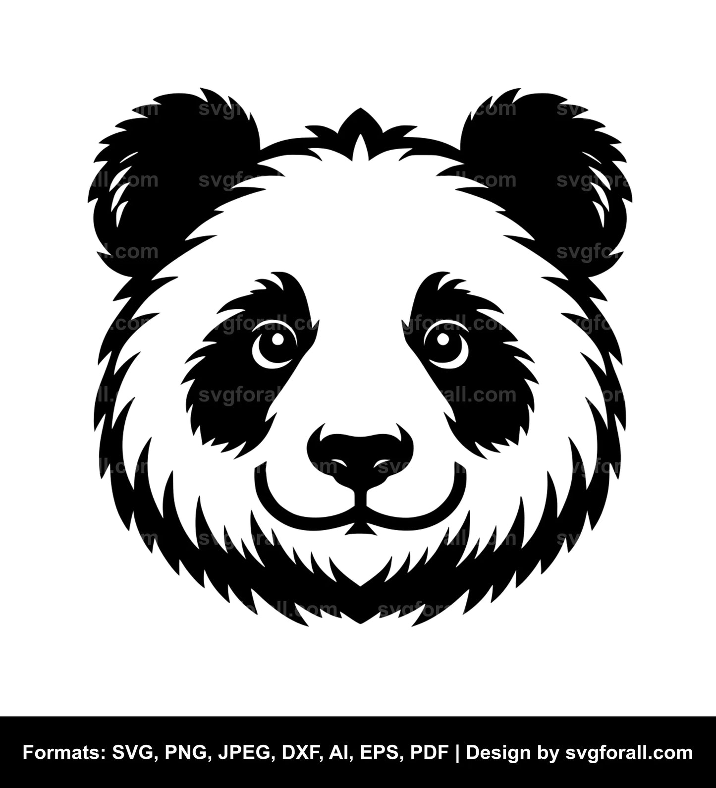 Panda Face SVG PNG