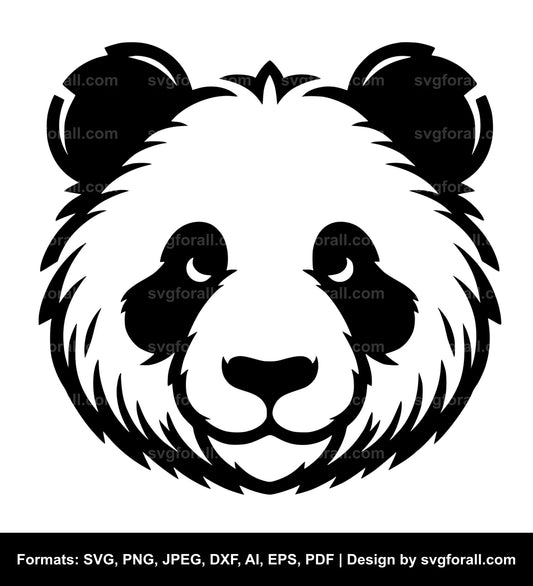 Panda Face SVG Vector