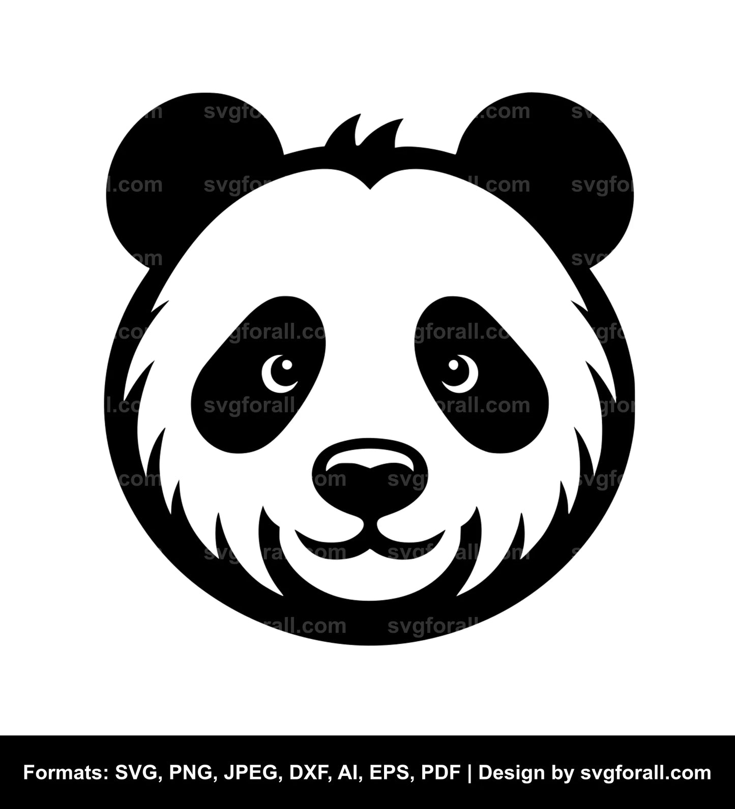 Panda Face Vector SVG