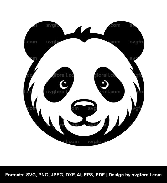 Panda Face Vector SVG