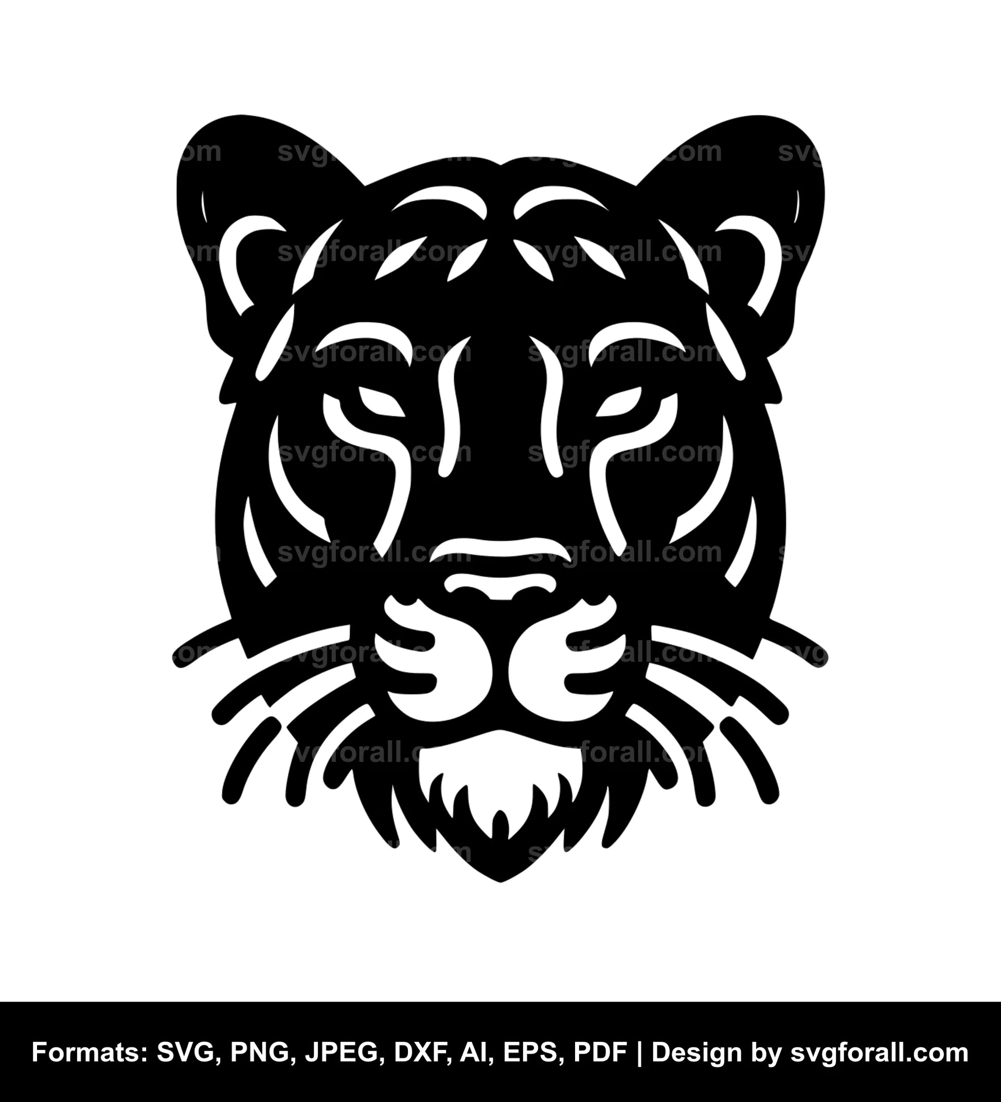 Panther Face Black SVG