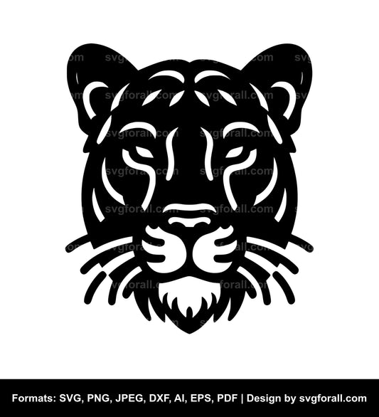 Panther Face Black SVG