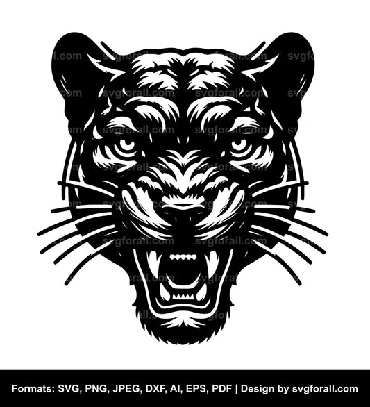 Panther Face SVG PNG