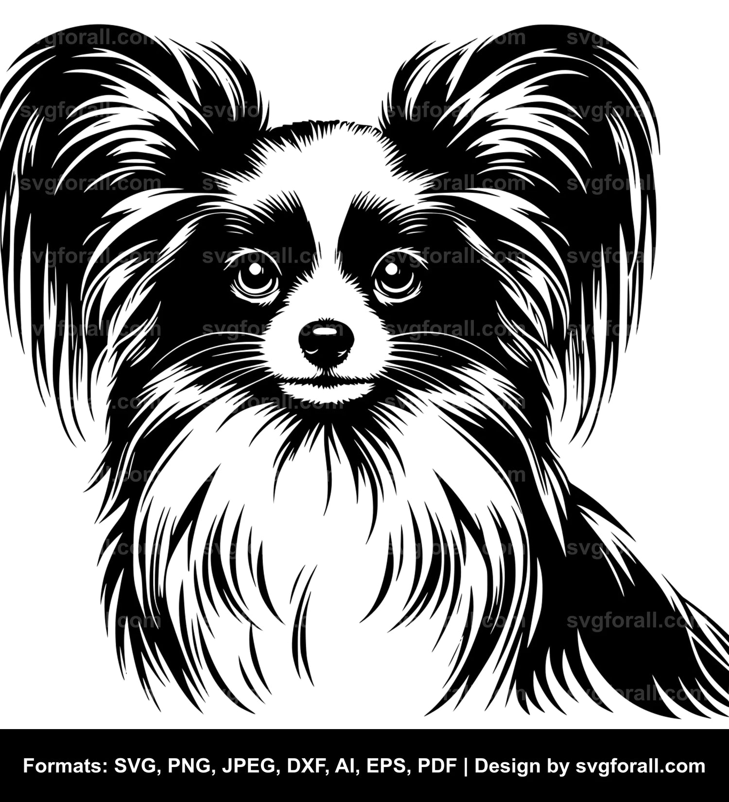 Papillon Dog SVG Design