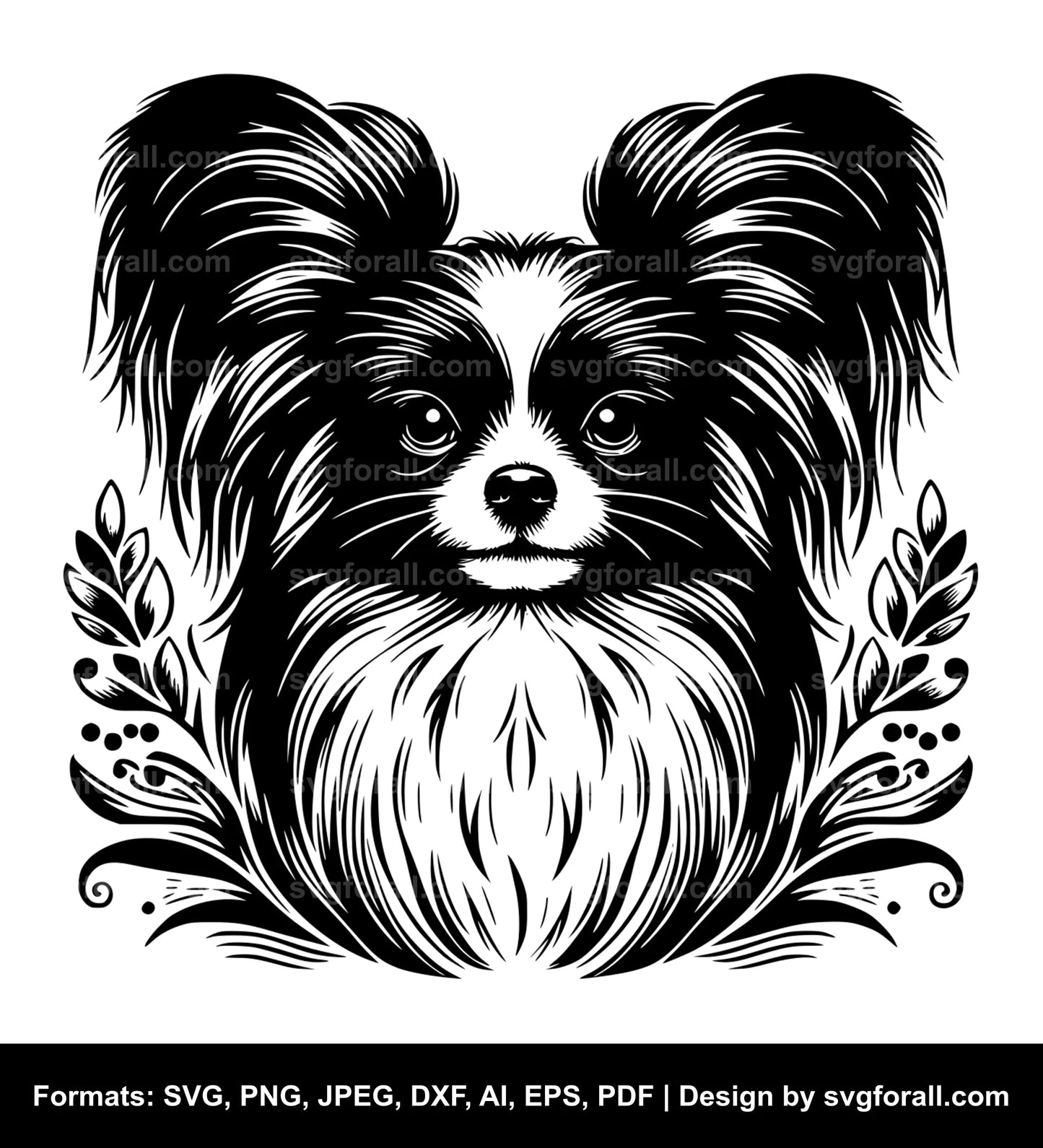 Papillon Dog SVG PNG