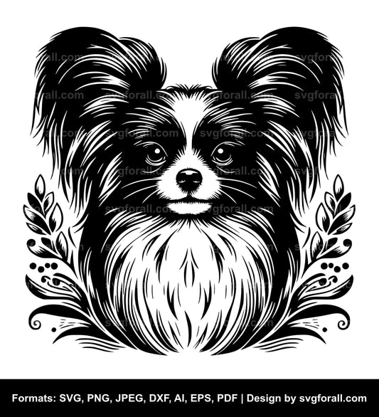 Papillon Dog SVG PNG