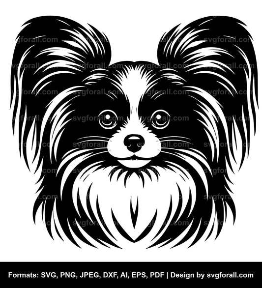 Papillon Dog SVG Vector