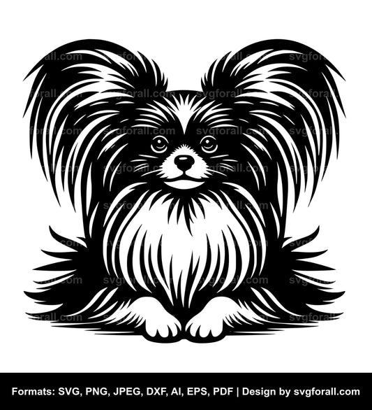 Papillon Dog Vector SVG