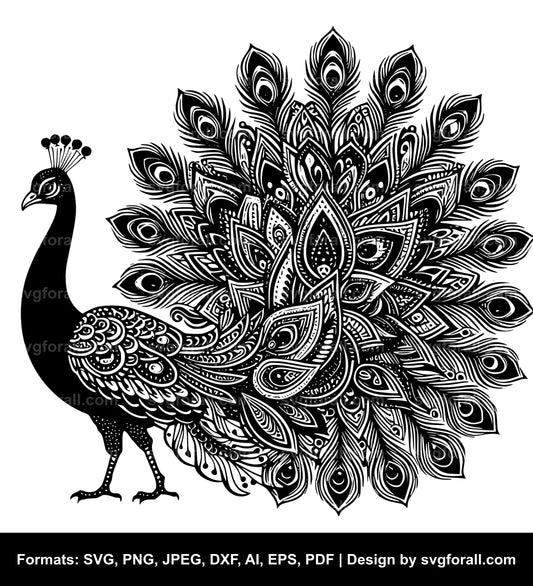 Peacock Black SVG