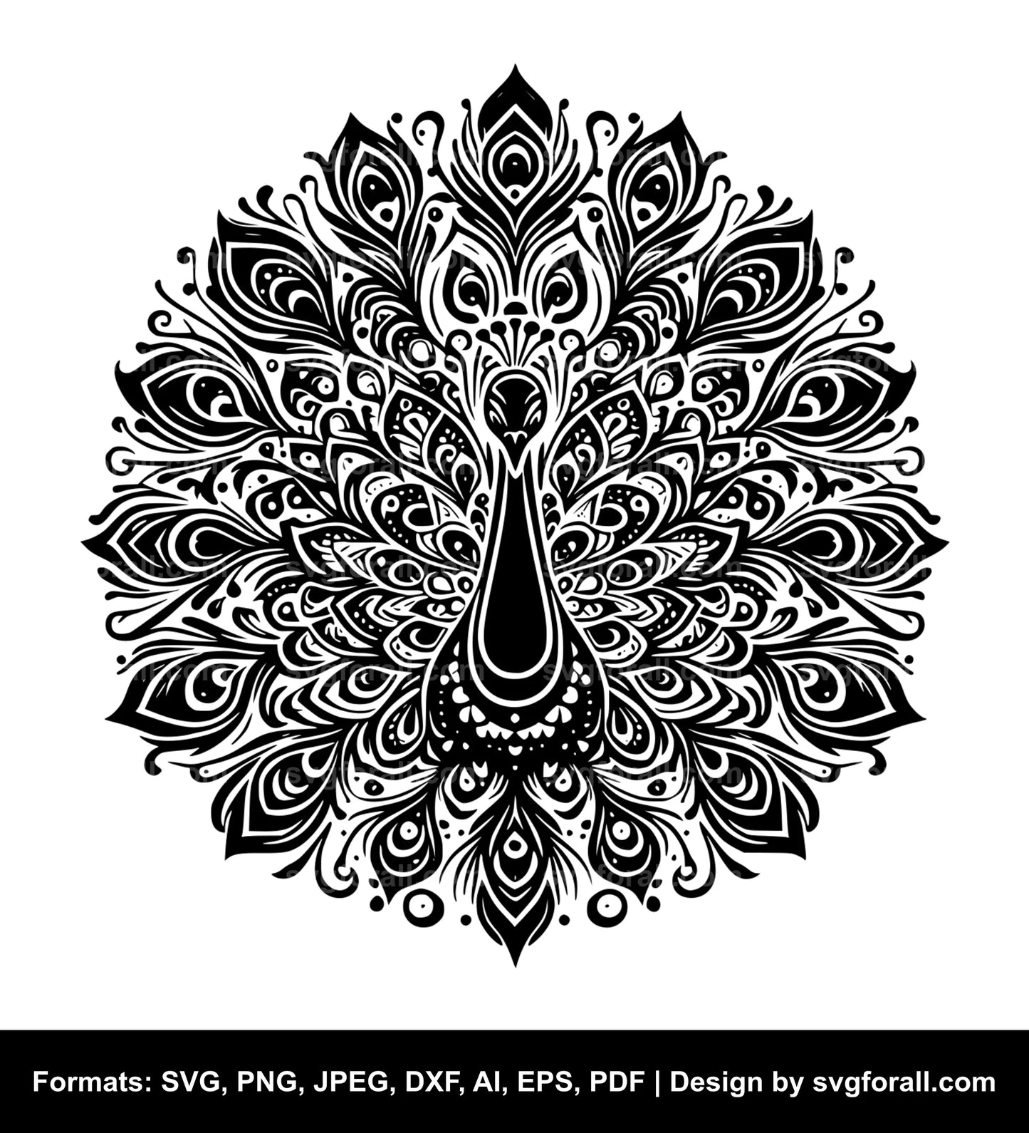 Peacock Black SVG PNG