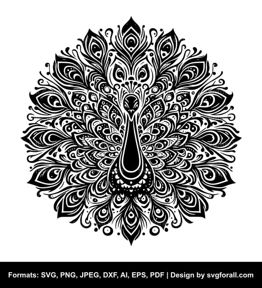 Peacock Black SVG PNG