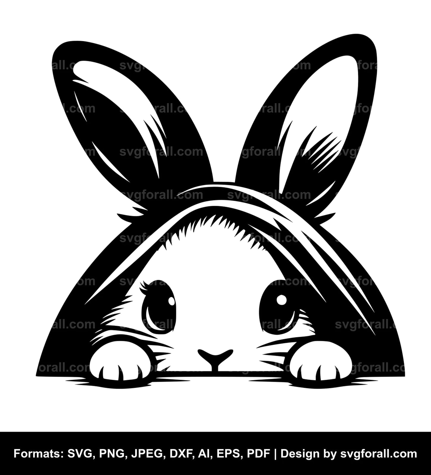 Peeking Bunny SVG PNG