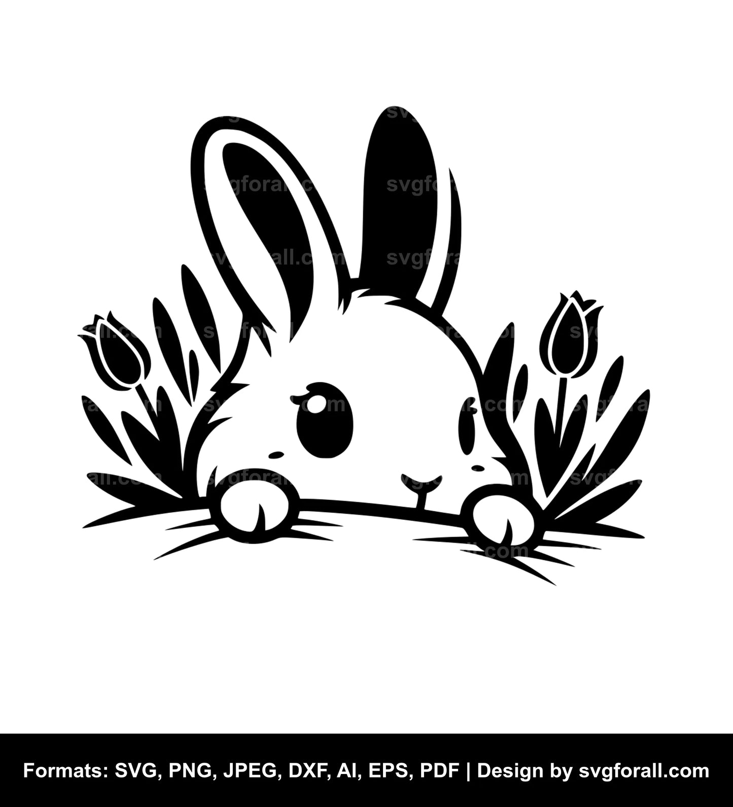 Peeking Bunny Vector SVG