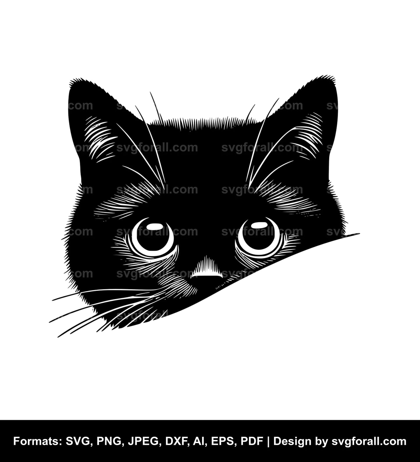 Peeking Cat Clipart SVG