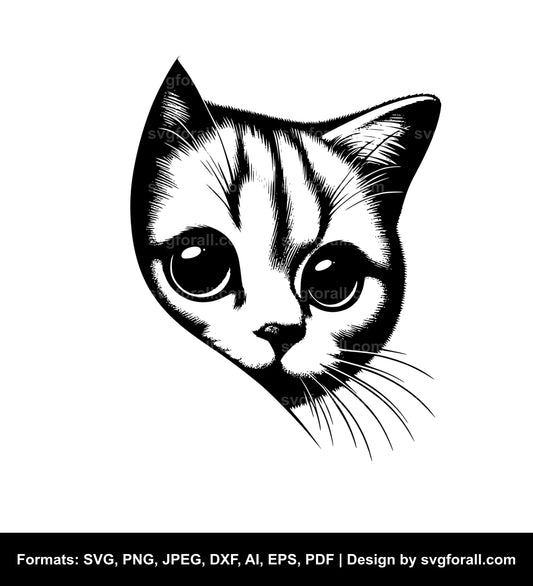 Peeking Cat SVG Clip Art