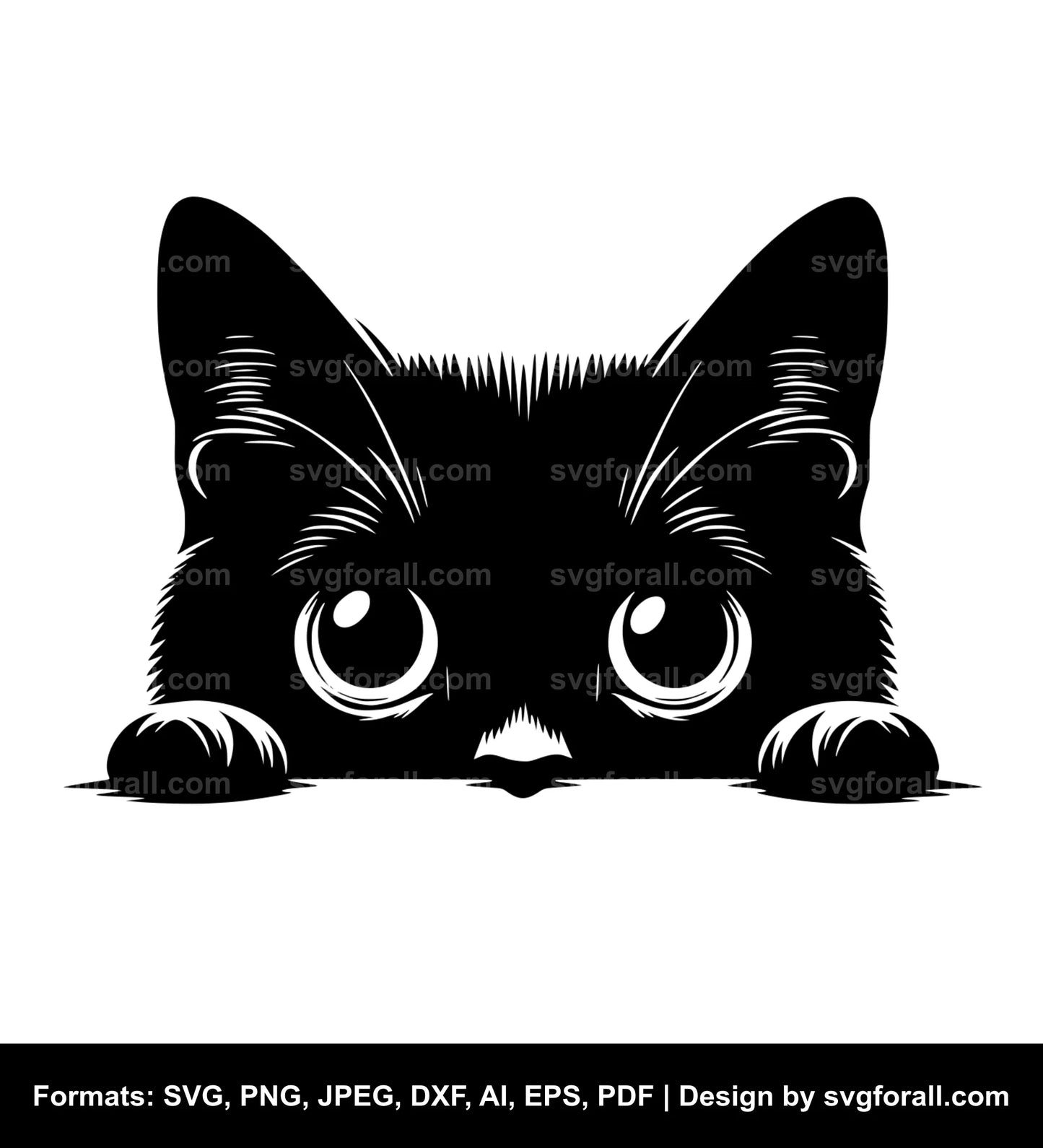 Peeking Cat SVG Clipart