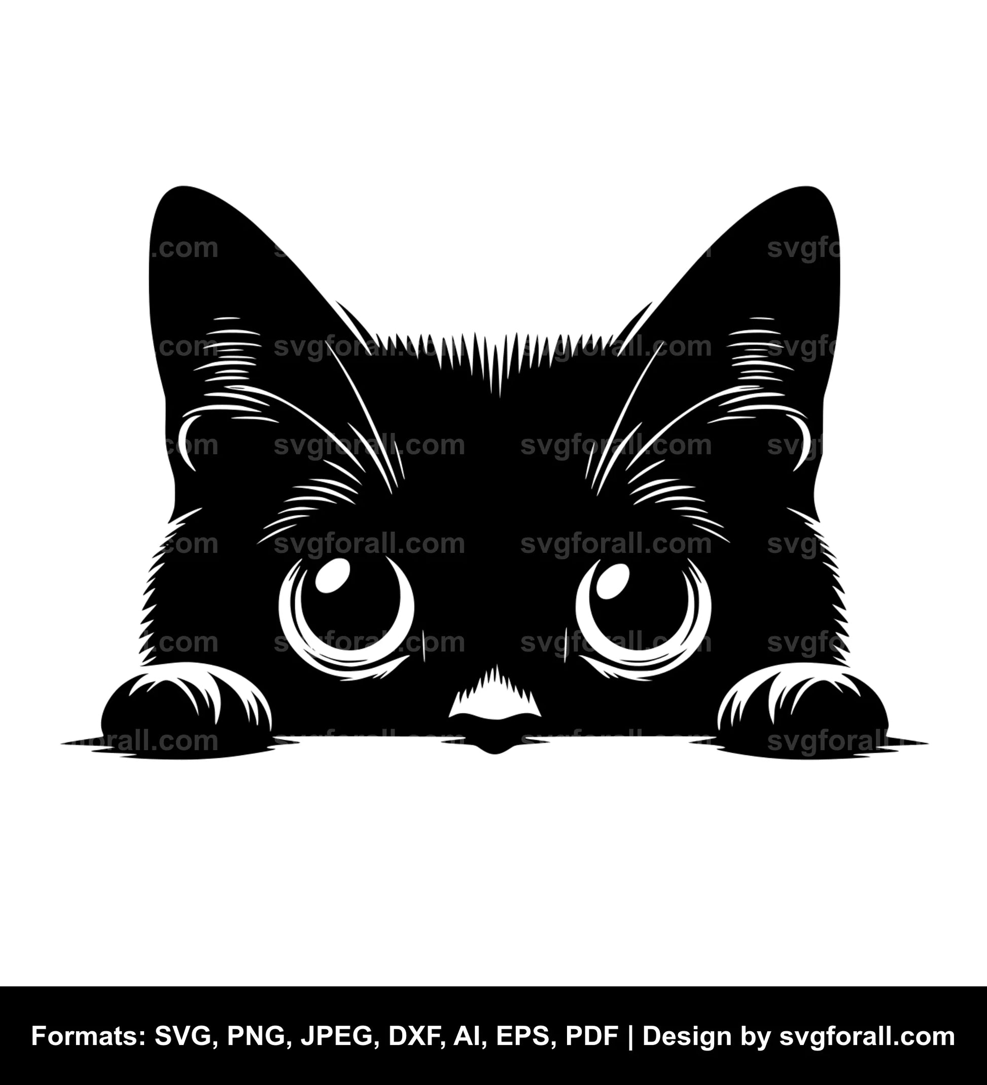 Peeking Cat SVG Clipart