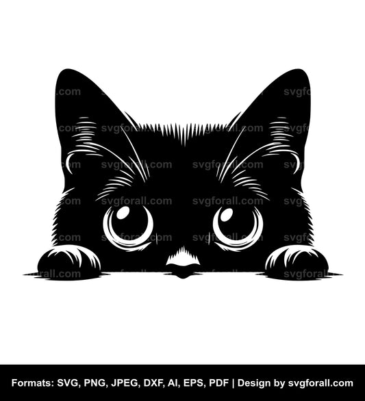 Peeking Cat SVG Clipart